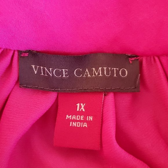 Vince Camuto Tiered Rumple Satin Maxi Dress Plus Size(1X) Halter Neck Sleeveless - Picture 11 of 11